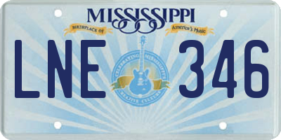 MS license plate LNE346