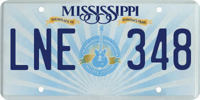 MS license plate LNE348