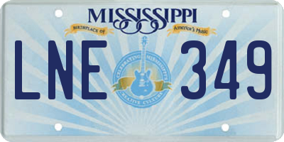 MS license plate LNE349