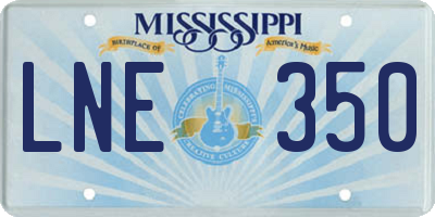 MS license plate LNE350