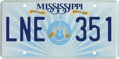 MS license plate LNE351