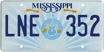 MS license plate LNE352