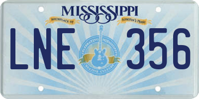 MS license plate LNE356