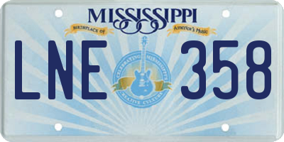 MS license plate LNE358