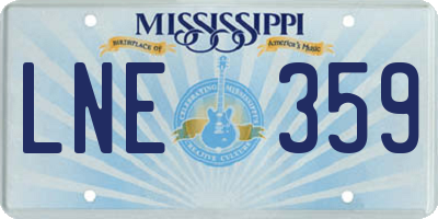 MS license plate LNE359