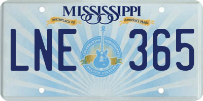 MS license plate LNE365