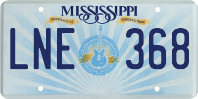 MS license plate LNE368