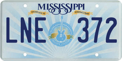 MS license plate LNE372