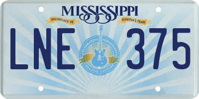 MS license plate LNE375