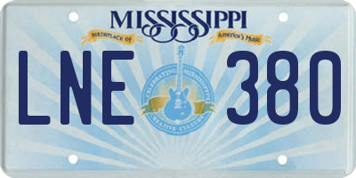 MS license plate LNE380