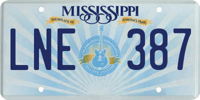MS license plate LNE387