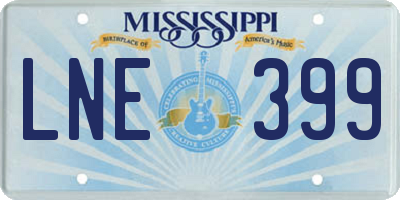 MS license plate LNE399