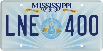 MS license plate LNE400