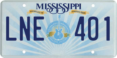 MS license plate LNE401