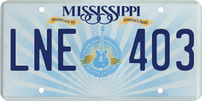 MS license plate LNE403
