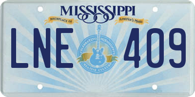 MS license plate LNE409
