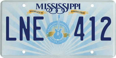MS license plate LNE412