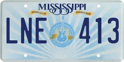 MS license plate LNE413