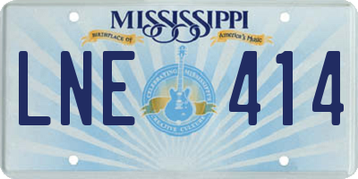 MS license plate LNE414