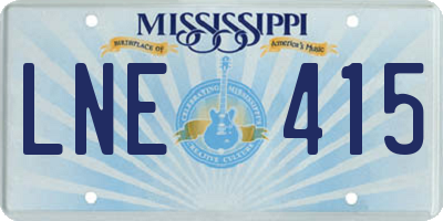 MS license plate LNE415