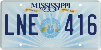 MS license plate LNE416
