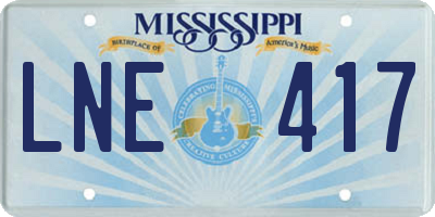 MS license plate LNE417