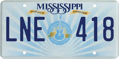 MS license plate LNE418