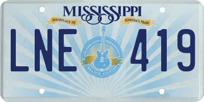 MS license plate LNE419