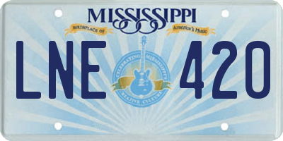 MS license plate LNE420