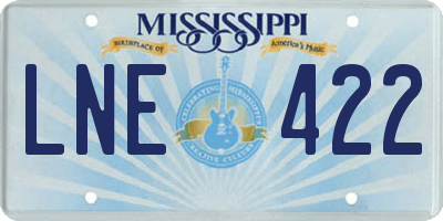 MS license plate LNE422