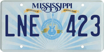 MS license plate LNE423