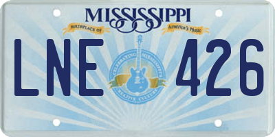 MS license plate LNE426