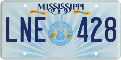 MS license plate LNE428