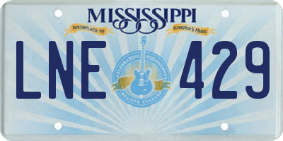 MS license plate LNE429