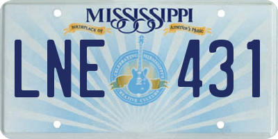 MS license plate LNE431