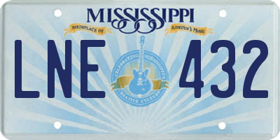 MS license plate LNE432