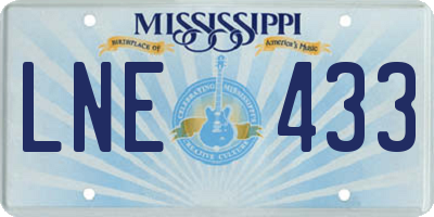 MS license plate LNE433