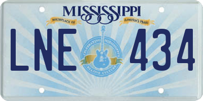 MS license plate LNE434