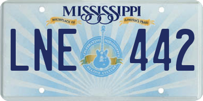 MS license plate LNE442