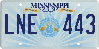 MS license plate LNE443