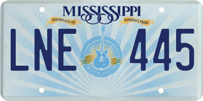 MS license plate LNE445