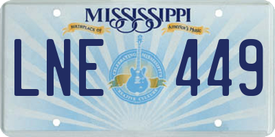 MS license plate LNE449