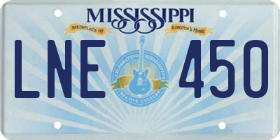 MS license plate LNE450