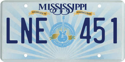 MS license plate LNE451