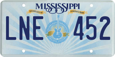 MS license plate LNE452