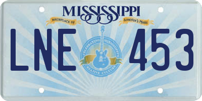 MS license plate LNE453