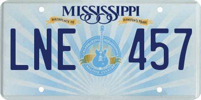 MS license plate LNE457