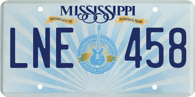 MS license plate LNE458