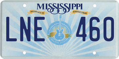 MS license plate LNE460