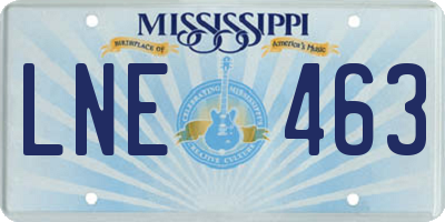 MS license plate LNE463